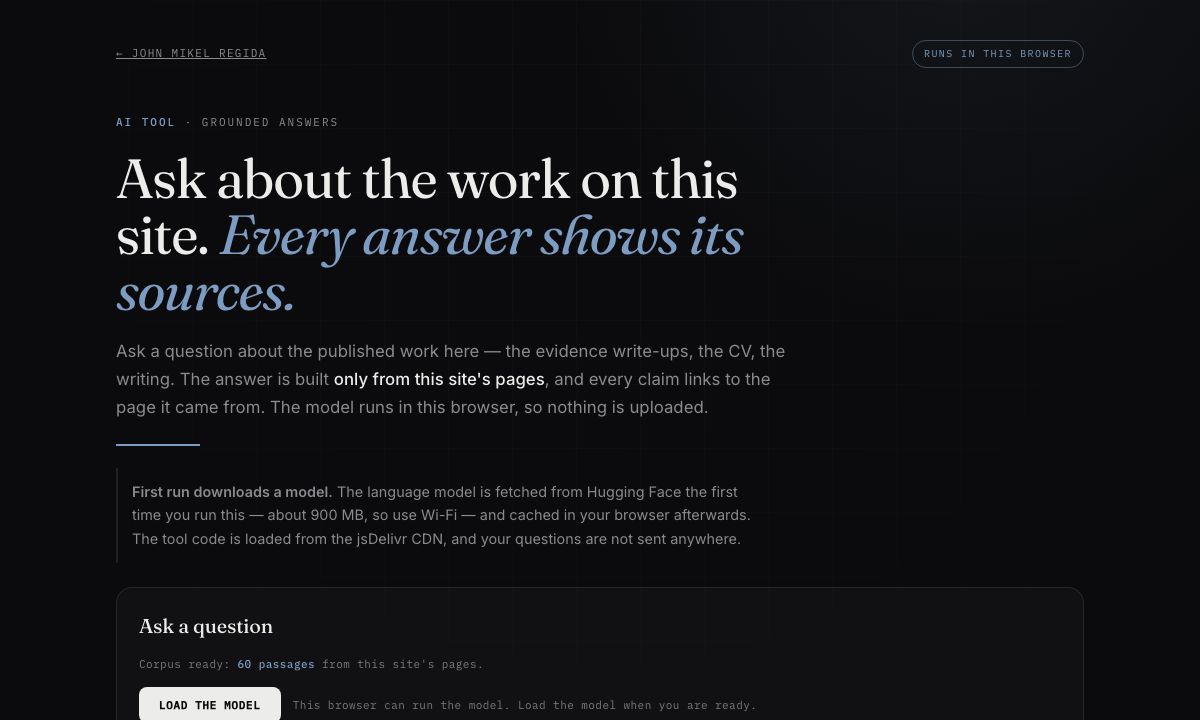 A question about the site's published work answered with linked citations