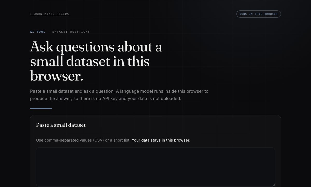 A question and answer about sample data