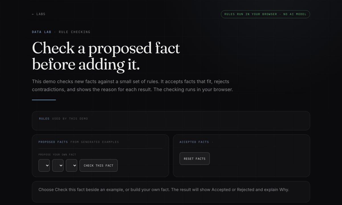 Accepted and rejected facts with reasons